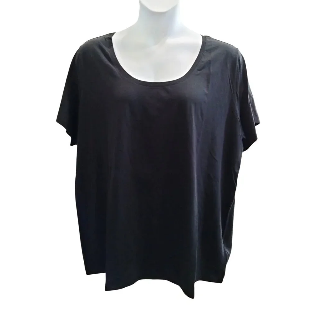 Amazon Essentials Size 3XL Black Scoop Neck Short-Sleeve T-Shirt Pack Of 2 - Picture 3 of 9